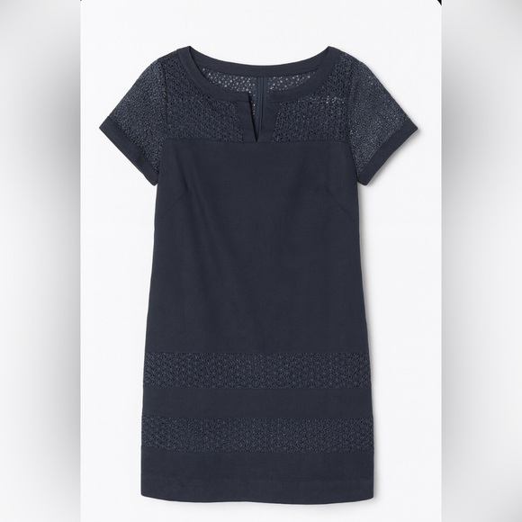 Ann Taylor Black Lace Inset Shift Dress – Size 6 - Picture 1 of 3